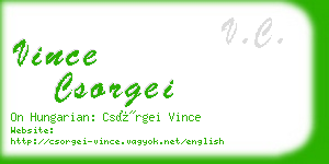 vince csorgei business card